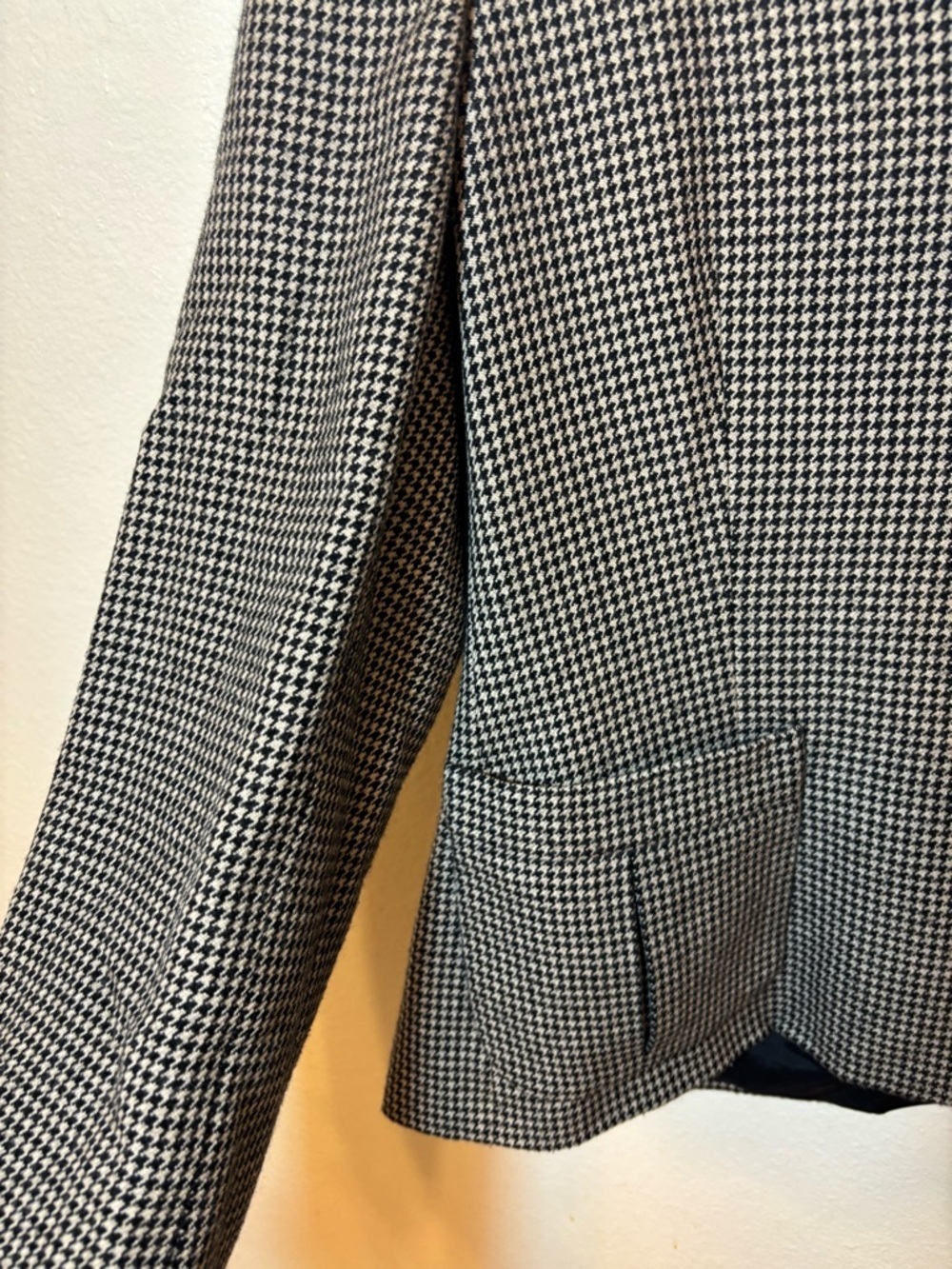 Lauren Ralph Lauren Black & White Houndstooth vintage y2k wool Blazer - Picture 6 of 8
